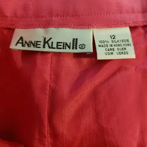 Anne Klein  100% Silk Hot Pink Skirt Wrap Style Size 12