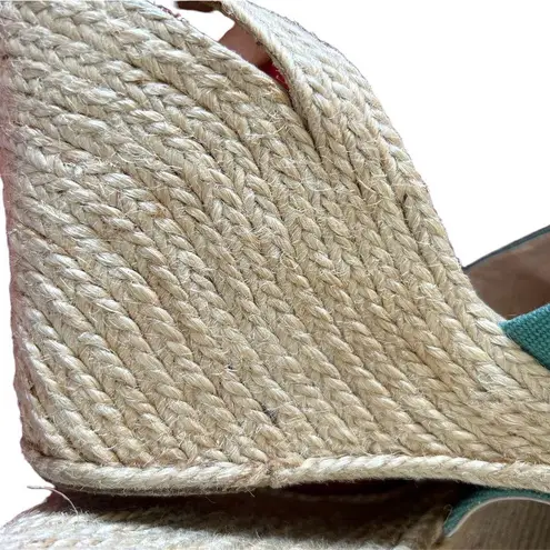 Anthropologie  Paloma Barcelo Teal Shoelace Wedge Espadrilles Size 9‎