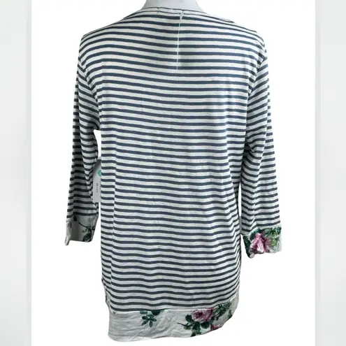 Pink Clover Exclusive Stitch Fix Ladina Floral Trim Knit Top Medium