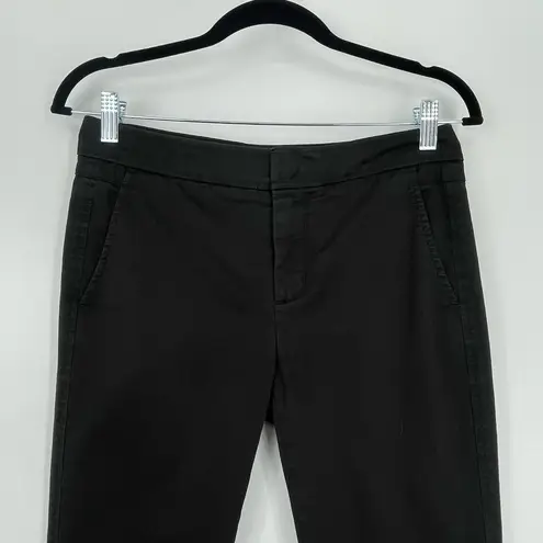 Vince Unisex Black Straight Leg High Rise Cotton Stretch Ankle Pants Size 4