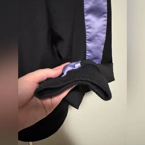 EUC Jolie Vie Black and Purple Floral Zip Up Bomber Jacket with pockets size XL