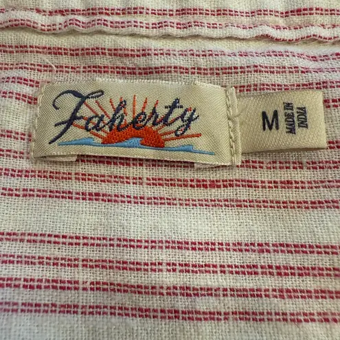 Faherty Desmond Bloom Sierra Stripe Linen Dolman Henley Top M