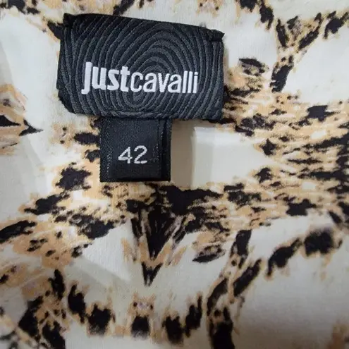 Just Cavalli Printed Sleeveless Sheath Dress White Back Zip Size 42 (M)