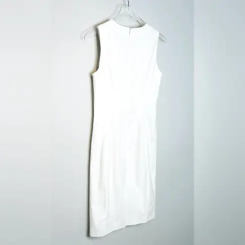 Piazza Sempione Shift Textured White Cotton Dress Size 42