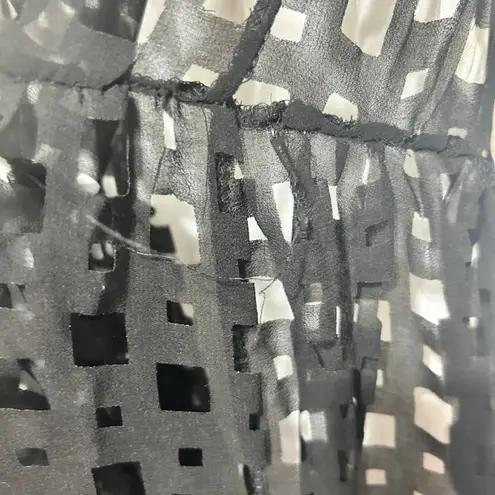 Kaktus Womens Maxi Skirt M Sheer Grid Tiered Boho Indie Whimsigoth Parisian Black Size M