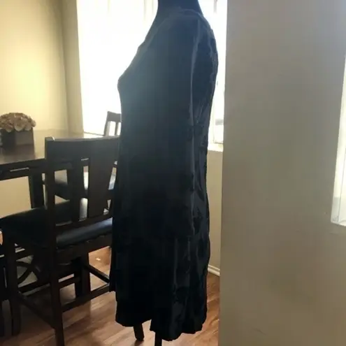 Planet Gold JUNIORS FLOCKED FIT FLARE DRESS BLACK