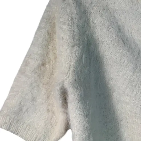 William Rast Fuzzy Knit Collared Cropped Sweater Ivory Cozy– Size Small – NWT - Image 7