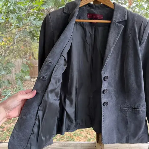 Margaret Godfrey Women's Vintage Grey 100% Leather Suede Jacket Size 12 Gray