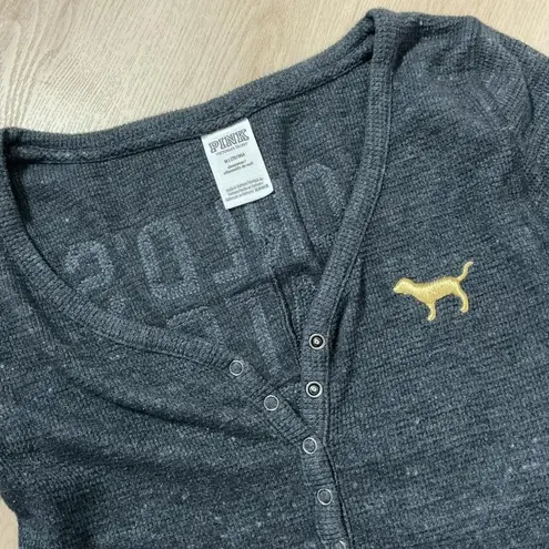 Victoria's Secret PINK Women's One Piece Pajama Sleepwear Jumpsuit Grey M Size M