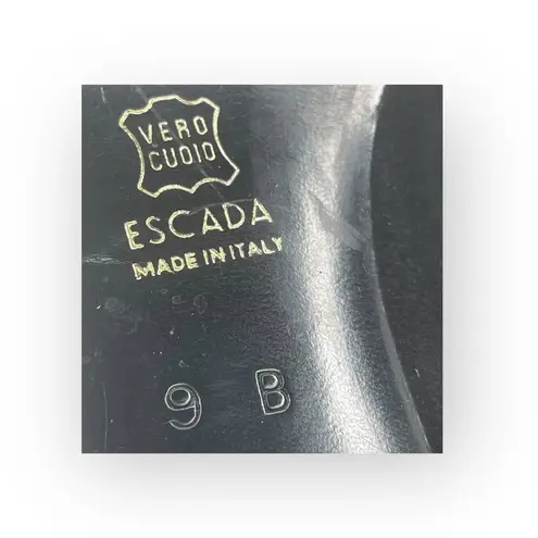 Vintage: Escada 𒀭 Lace Up Granny Heeled Ankle Booties 𒀭Black + Green Suede 𒀭9 Black