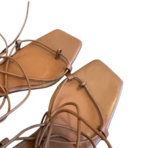 Alohas Bellini Leather Sandals Tan Lace