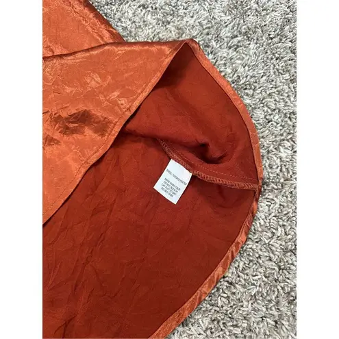 House of Harlow NWT 1960 Maxi Midi Dress Satin Silky Burnt Orange Open Back XL