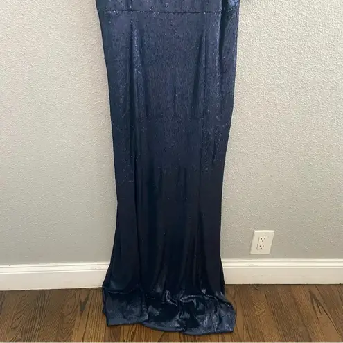 Dress the Population NWT Sandra Plunge Sequin Evening Dress in Navy Size XXL