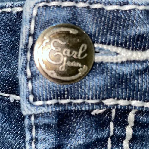 EARL JEAN denim jeans bling embroidered pockets blue vintage bootcut size 8