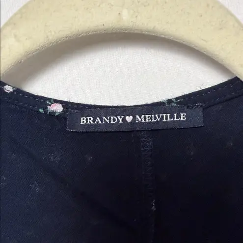 Brandy Melville  Navy Robbie Floral Wrap Dress