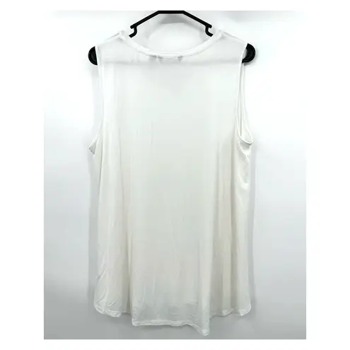 H by Halston  essentials size large white tank top sleeveless blouse shirt‎