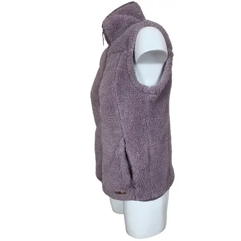 Free Country Purple Sherpa Zip Front Vest with Pockets Medium