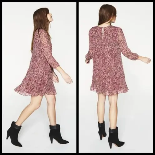 Ba&sh 💕💕 Grace Chiffon Mini Dress ~ Antique Rose Size 1 = US Small NWT