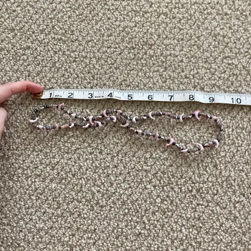 Pink Dolphin Seashell Necklace Beaded Necklace Spin Closure Beach Boho EUC