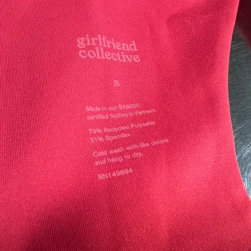 Girlfriend Collective Paloma Bra Top Red S Racerback Sports Bra Yoga Pilates New