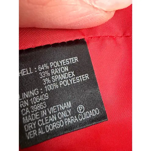 Alex Marie Red Blazer Jacket Women's 10 Career Dressy 3/4 Sleeve Holiday