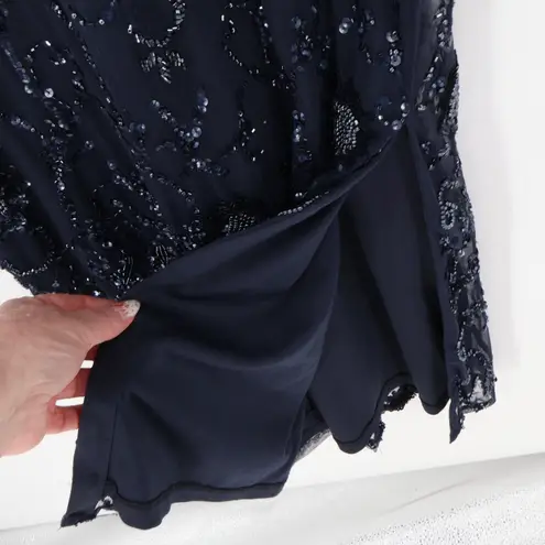 Aidan Mattox Beaded Flutter Sleeve Dress Mother of the Bride Evening NYE Size 10