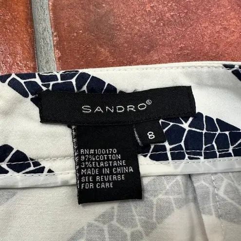 Sandro Paris Zebra Print Knee Length Pencil Skirt Size 8