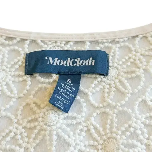 Modcloth  Magic in the Air Wrap Dress Ivory Floral Lace w/ Liner Size Small NWT - Image 13