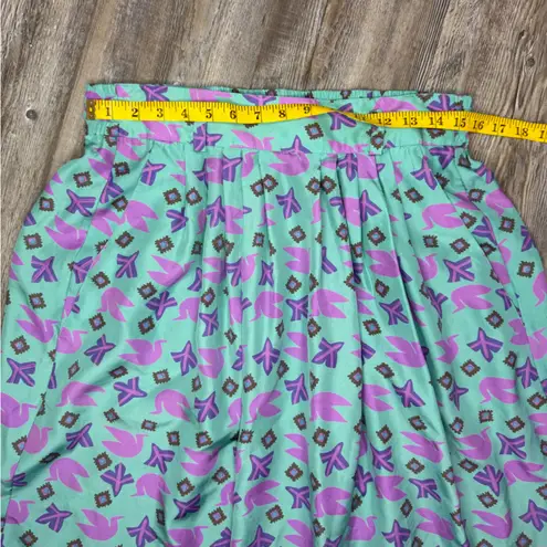 Sigrid Olsen Segrets by Segrid Olson Turquoise Dove Vintage Silk Skirt Size 10