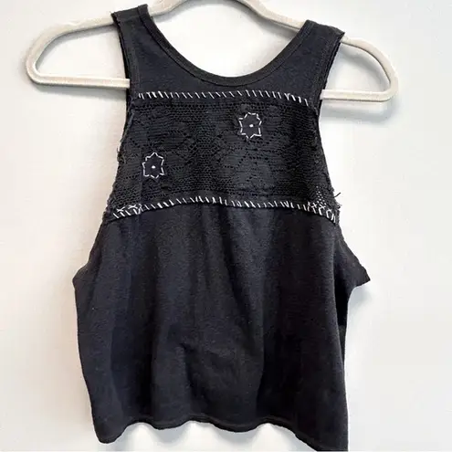 We The Free  Gray Crochet Tank Top Small