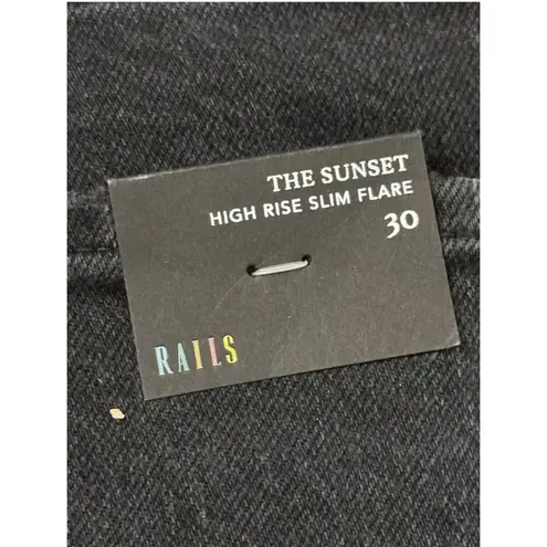 Rails Black High Rise The Sunset Slim Flare Jeans Size 30 $198.00 (New)