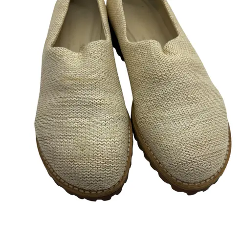 DONALD J PLINER Woven Gumsole Lug Sole Tweed Loafer Slip On Shoe size 7 Tan