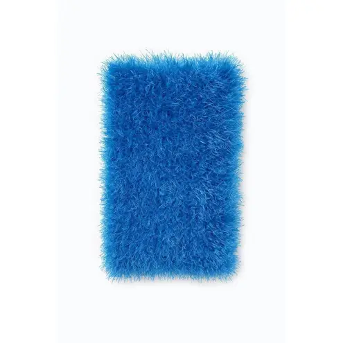 Blue Fuzzy Handmade Scarf | Soft Fluffy Knit Winter Wrap Blue