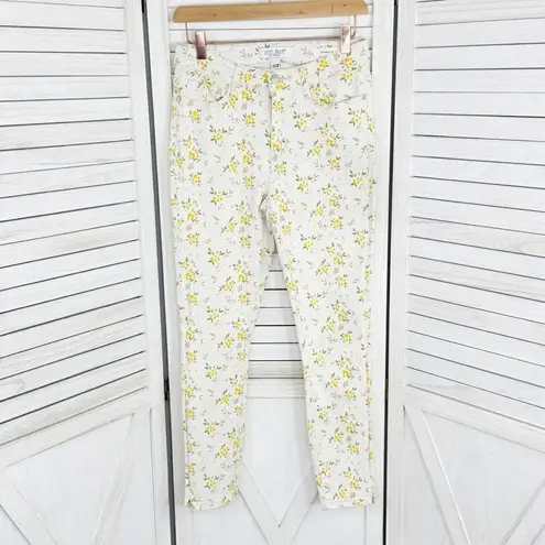 Judy Blue Golden Meadow Skinny Fit Mid Rise Jeans Cream Yellow Size 28 7