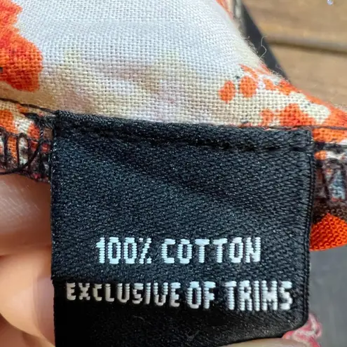 Vintage Mix Nouveau 100% Cotton Boho Patchwork Paisley Midi Skirt Red Black M Orange Size M