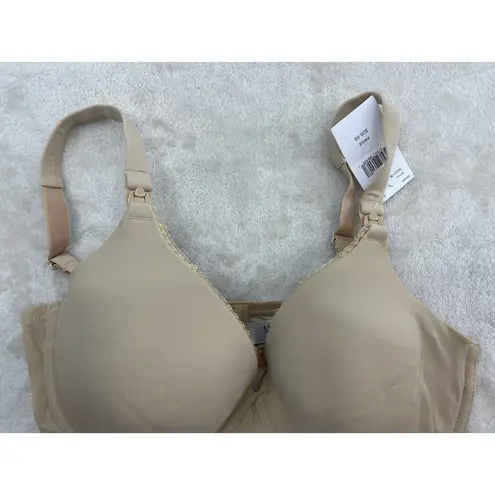Motherhood  Women's Nursing Bra Solid Nude Underwire Size 36D Lightly Lined