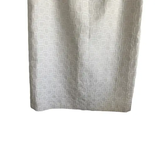 Kasper Women Midi Skirt 18 Cream Geometric Straight Career Mature Event Classic