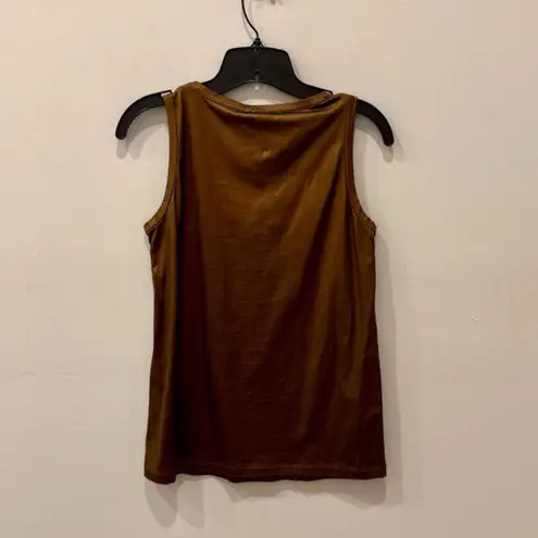 Brunello Cucinelli Sleeveless Scoop Neck Tank Top Metallic Brown Women's Size XS