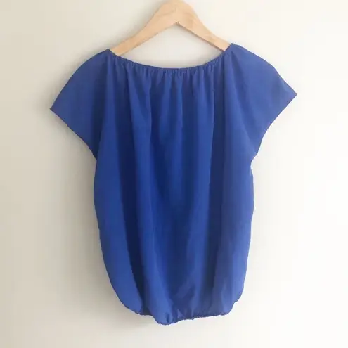 Cynthia Steffe Gathered Top Blue Polyester Size XS