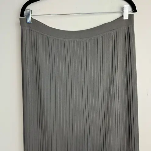 Escada Womens Pleated Maxi Skirt Sz 40 Grey Rayon Stretch Knit Gray