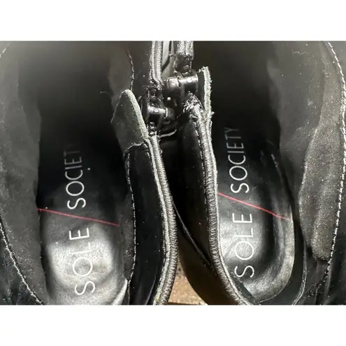 Sole Society Black leather Ankle Boots women's Size 9.5 pointy toe stiletto
