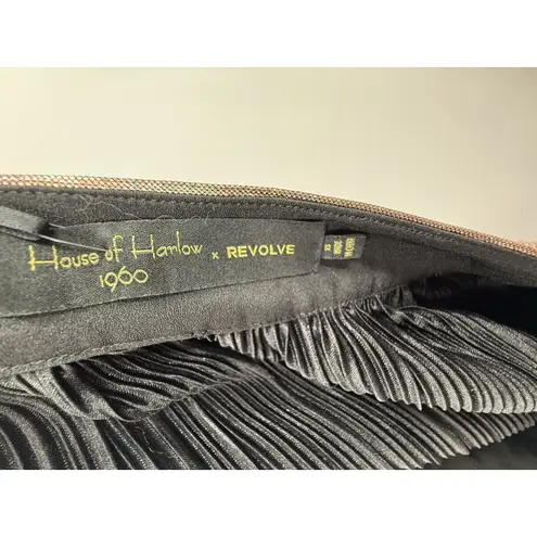 House of Harlow Revolve 1960 Pleated Accents Mini Dress Flint Rose Gold Size XS