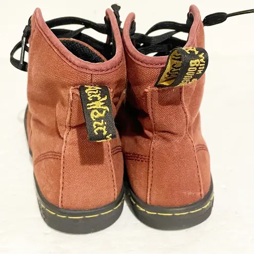 Doc Martens Size Womens Red Shoreditch Canvas Shoes Boots