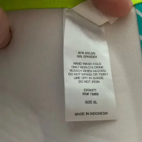 Hula Honey Striped Blue and Green Bikini Top Size XL