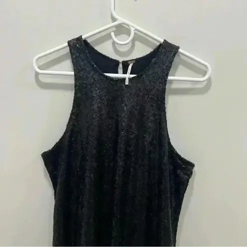 Free People  blue sequin liquid shine mini dress M concert cocktail party