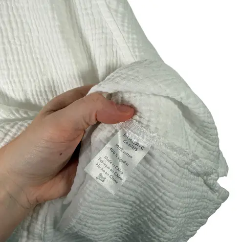 Rip Skirt White Cotton Gauze Popover Shirt 100% Cotton Beach Coverup Womens XXL