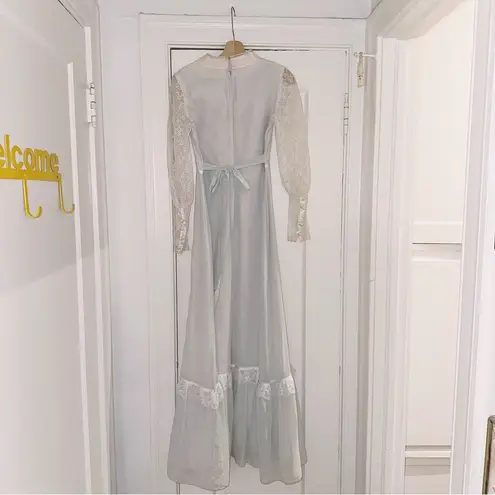 Gunne Sax Vintage Era Lace Long Sleeve Boho Bohemian Maxi Dress Cottagecore