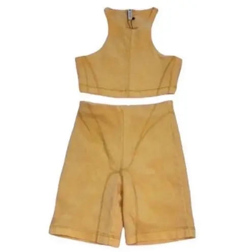 ZARA  Orange Denim Crop Top/Biker Short
Set(Size Small)