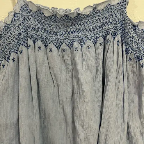 Rebecca Taylor Baby Blue Smocked Tank Top Size 8