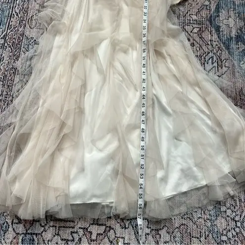 Teeze Me Nights by Champagne Floral Chiffon Tiered Ruffle Gown Size 7 Formal